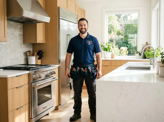 Appliance Repair Hero technician in a Belle Plaine, MN kitchen after an appliance repair